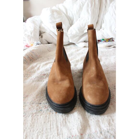 Jenni Kayne Brown Walnut Suede Brooklyn Lug Chelsea Boots Size 36 - Picture 4 of 7